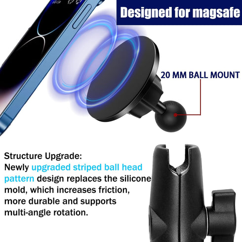 usmallbee 20mm 20mm (0.78") Mganetic Mount for Magsafe, Phone Car Mount Accessory Magnetic Phone Mount Base Fits Ball