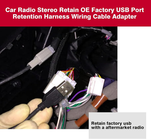 RED WOLF Car Radio Stereo Retain OE Factory USB Port Retention Harness Wiring Cable Adapter for Toyota 2012-2018, Lexus 2013-2015, Subaru 2013-2016, Honda 2015-2019