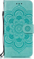 LEECOCO Mandala Embossing Luxury PU Leather Flip Case for Samsung A10E, Magnetic Stand Card Slot Folio
