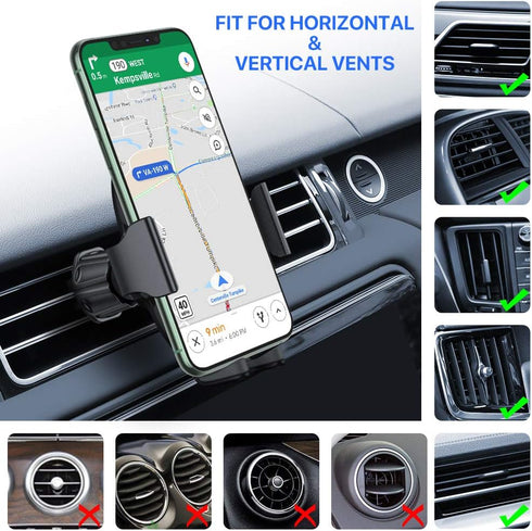 Miracase Phone Holders for Car, Metal Hook Clip Air Vent Cell Phone Mount, Universal Fit for Smartphones