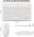 Ultra-Slim Bluetooth Keyboard and Mouse, Portable Mini Wireless Rechargeable Keyboard for iPad, iPhone, Samsung,
