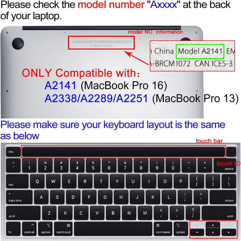 Silicone Keyboard Cover Skin for 2020 MacBook Pro 13" & 2019 2020 MacBook Pro 16" with Touch Bar, Litter Flowers