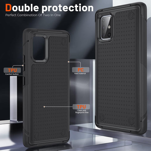 Samsung Galaxy A71 5G Case, 2 in 1 Gift Military Grade Drop Protective Rugged Heavy Duty Cover, Shockproof Case for