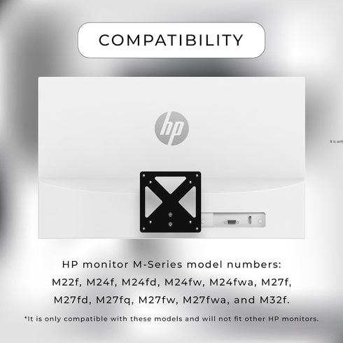 HumanCentric VESA Mount Adapter Compatible with HP M Series Monitors M22f M24f M24fd M24fw M24fwa M27f M27fd M27fq