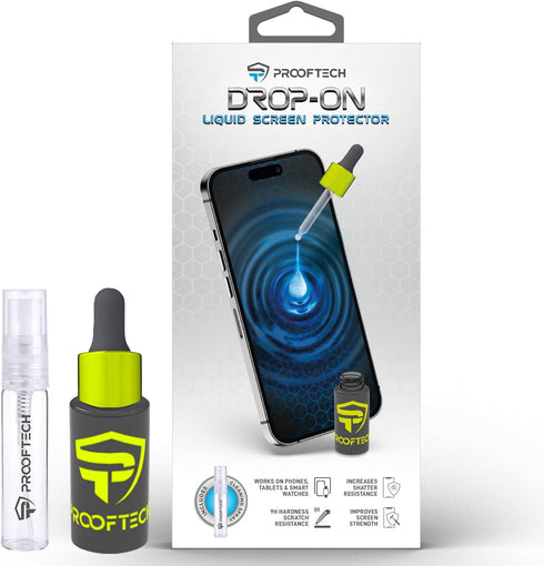 DROP ON Liquid Glass Screen Protector - Scratch & Crack Resistant Nano Protection for 10 Devices: Phones, Tablets,