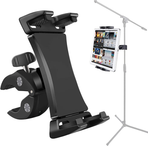 Microphone Music Stand Tablet Smartphone Holder Mount Heavy Duty 360 Degree Swivel Clamp for 3.5 to 13.5in Phone