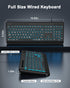 EDJO 7-Colors Large Print Backlit Wired Keyboard, Light Up USB Keyboard with Backlight, Oversize Letters Keys Full Size
