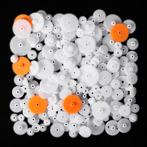 SynHHergyx 200PCS 0.5 White Plastic Gears Module Plastic Single Gear Spindle Small Motor Gears for DC Motor DIY Model