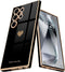 Teageo Black Case for Samsung Galaxy S24 Ultra 5G, Cute Love-Heart Luxury Soft Back Cover with Full Camera Protection