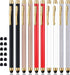 ChaoQ Stylus for Touch Screens, Capacitive Stylus Pen (10 Pcs) - Black, White, Silver, Gold, Red with 12 Tips