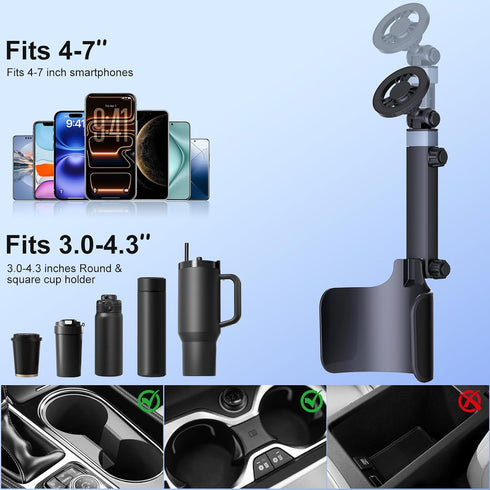 2-in-1 2026 17-12 Vitog MagSafe Car Mount, Hands Free Phone Holders for Your Car, Strong Magnetic Cup Holder Phone