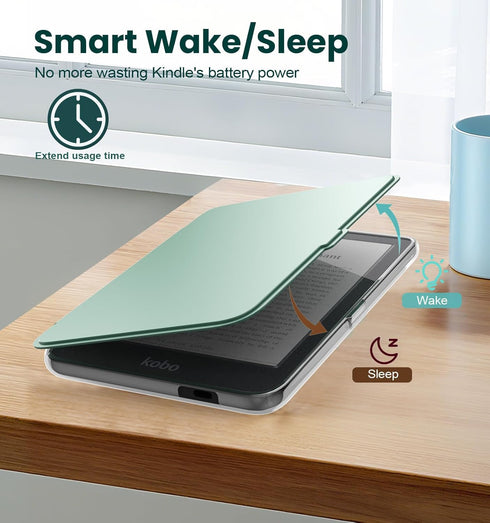 E NET-CASE 6" (2024) (2024) /2E (2022) Detachable Magnetic Case for Kobo Clara Colour /Clara BW eReader, Ultra Clear