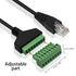 Poyiccot RJ45 Screw Terminal Adapter, RJ45 Male to 8 Pin Screw Terminal Connector, RJ45 Ethernet Extender Network Adapter RJ45 8P8C Screw Terminal Breakout Board Cable for Cat5 /6/7 AV CCTV, 12inch