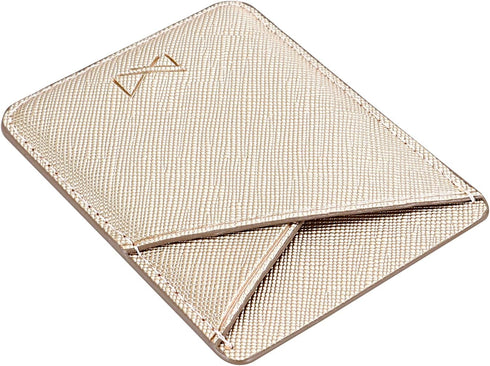 Phone Card Holder, Cell Phone Stick On Glitter PU Leather Sleeve, Credit for iPhone Samsung Most Smartphones