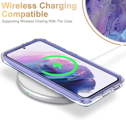 Esdot Galaxy S21 Case, Rugged Shockproof Cover for Women, Military Grade 21ft Drop Test, Nice Water Marble 6.2"