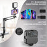 Overhead Phone Mount, Articulating Arm Cell Phone Holder with LED Light, Flexible Phone Stand for Live Streaming, Video