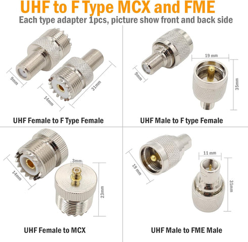 RF Coaxial Adapter Set, 23 Type UHF Adapter Kits for Ham Radio, CB Radio Antenna Adapter