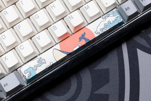KPREPUBLIC Novelty Keycaps, Japanese Wave Whale and Sun ESC Spacebar PBT for Gaming Mechanical Keyboard