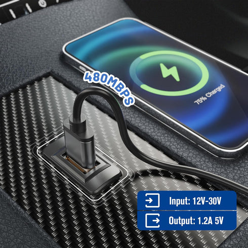 Anina USB Port Car Charger for Honda, Male to Female USB Power Socket Adapter for Civic CRV Accord Jazz (44 * 26mm)