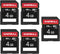 EASTBULL 5-Pack SD Card 4GB Class 10 U1 V30 High-Speed 100MB/s Read SDHC Memory Card for Camera, Full HD Video