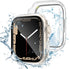 Tensea Waterproof Apple Watch Screen Protector Case for Series 9/8/7, 41mm, Tempered Glass Film, Sweatproof Bumper