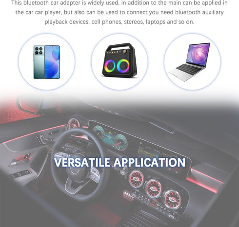 Wireless Bluetooth Receiver for Car with RCA Audio Cable, AUX Bluetooth Car Adapter for Stable Audio Playback