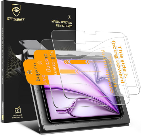 Vipsent 2-Pack 11th A16 11-in. /10th 10.9-in. (2025/2022) 9H+ Glass Screen Protector for iPad Generation Military