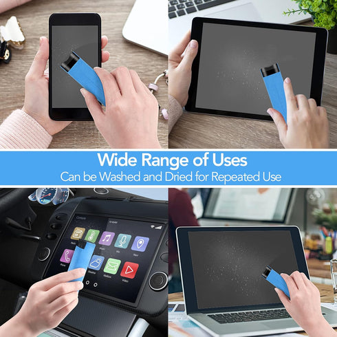 2 Pcs Fingerprint Proof Screen Cleaner, 3 in 1 Touchscreen Mist Cleaner Spray Wipe Cleaner Soft Fiber Flannel, Safe for