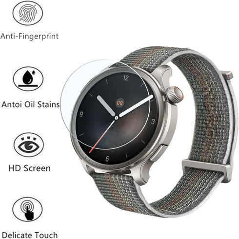 Compatible Screen Protector for Amazfit Balance (2023 New GTR) - 3 Pack SmartWatch 9H Tempered Glass Film, Clear