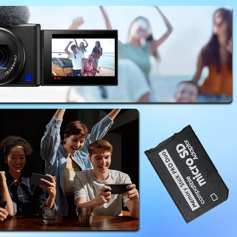 Memory Stick PRO Duo Adapter, Micro SD/SDHC/SDXC to Memory Stick PRO Duo Compatible with Sony Camera