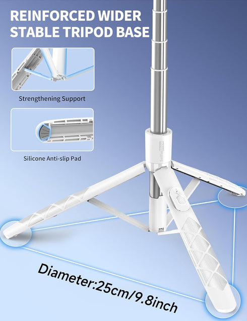 SelfieShow 71" All-in-1 Selfie Stick, Smartphone Tripod Stand with Remote, Travel Tripod for iPhone, Extendable Cell