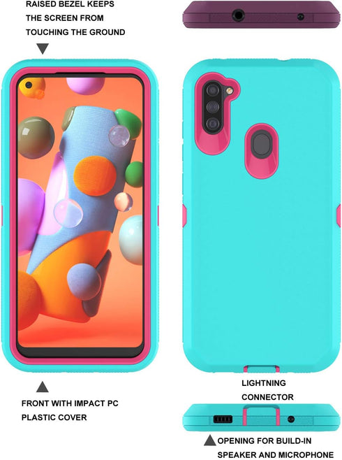 Galaxy A11 Case for Samsung - Full Body Shock Dust Absorbing Grip Plastic Bumper TPU Durable Hard Cover