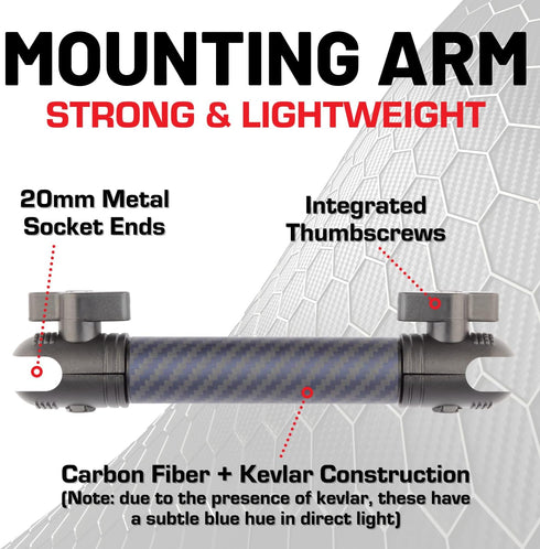 Bulletpoint Carbon Fiber + Kevlar Mounting Arm, 10cm Arm Compatible with iPhone and Android Smartphones