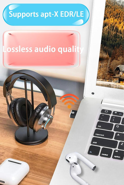 USB Bluetooth 5.3 Adapter for PC, Plug & Play for Windows 11/10/8.1/7, Mini Bluetooth Dongle Receiver & Transmitter