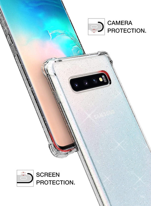 KIOMY Clear Case for Samsung Galaxy S10+ / S10 Plus, Shockproof Bumper Protective Phone Cover, Flexible TPU