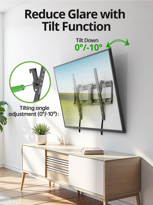 USX MOUNT 37"-95" 600x400mm 132lbs, 16", 24" Tilting TV Wall Mount for Most Flat Curved Screen Television, TV Bracket