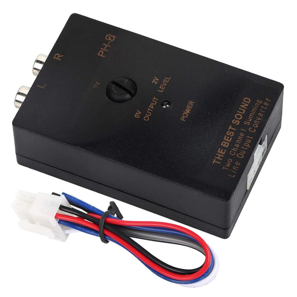 Speaker Level Converter, Auto Car Output Stereo Speaker High to Low Level Converter with Delay Function