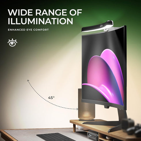 1500 mm Monitor Light Bar Curved, RGB Backlight, Computer Screen Lamp for Eye Care, Dual Light Mode with Touch Control