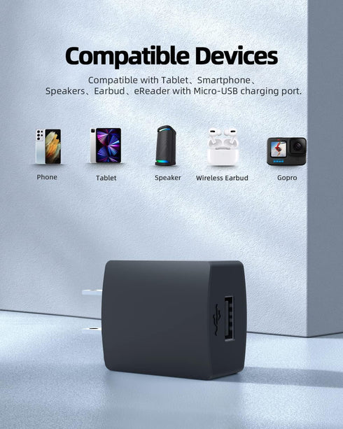 Micro USB AC Charger for Jabra Earbuds Elite Active 65t, Evolve 65 75 UC, Wireless Bluetooth Speaker