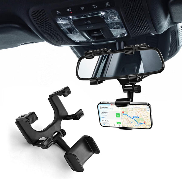 PACLVIO Rear View Mirror Phone Holder Mount, Car Phone Bracket/Stand with 270 Swivel