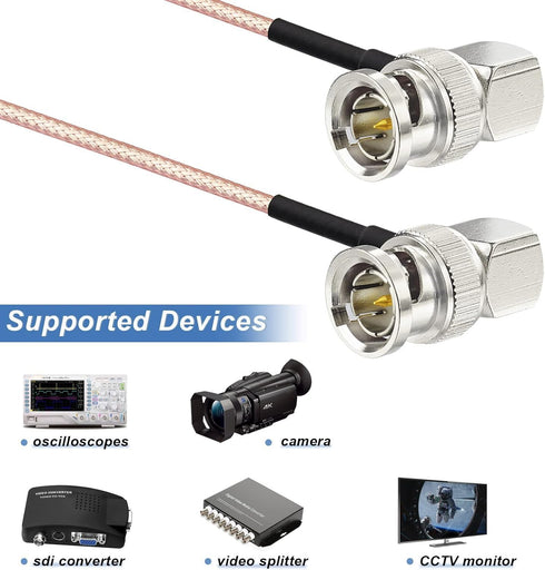Superbat HD/3G SDI Cable BNC 75 Ohm, 20inch for Cameras and Video Equipment, Supports 4k SDI Video Jumper