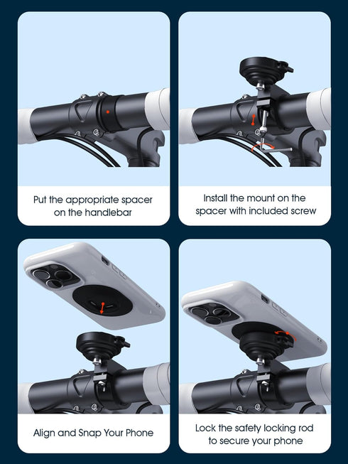 sincetop Series Q Quad Bike/Motorcycle Phone Mount, Quick Lock & Release, Aluminum Alloy Holder