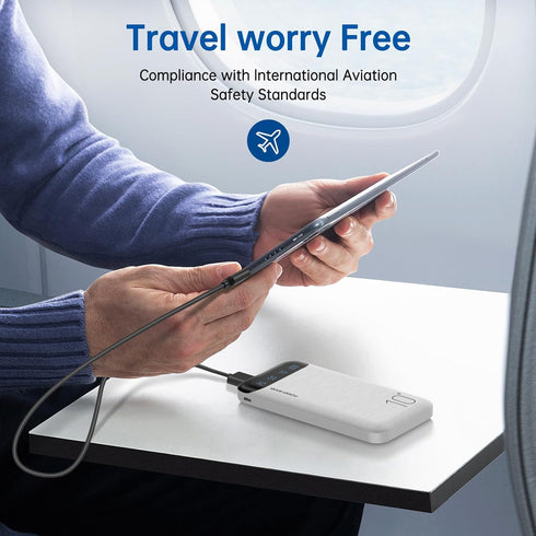 Power Bank 10000mAh Portable Charger with 2 USB 2.4 A Outputs and USB C Input, Compatible with Huawei, iPhone 12 11 X,