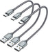 JXMOX Short USB C Cable (1ft 3-Pack), USB A to Type-C Charger