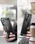 Dexnor Heavy Duty Case for Samsung Galaxy S22 Plus, Black, with Built-in Screen Protector & Kickstand, Shockproof