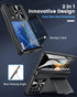 Viaotaily Samsung Galaxy Z Fold 4 Case, Durable Phone Case with Card Holder, Hinge Protection & Screen Protector (Black)