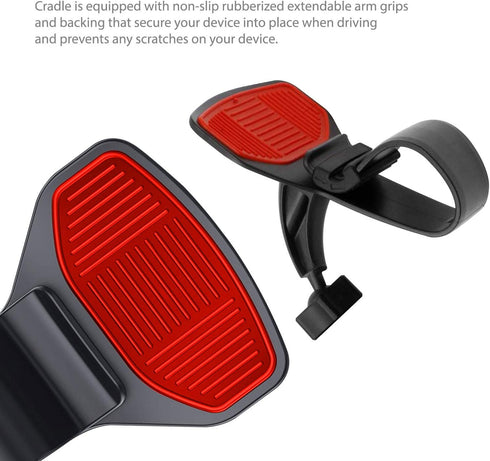 Dashboard Phone Mount Cradle, 360 Rotating Smartphone Holder for iPhones, Samsung Galaxy, Google Pixel