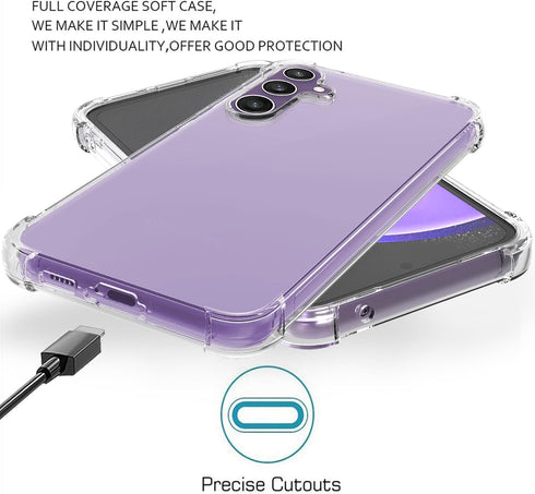 Osophter Galaxy S23-FE Case, Clear TPU Shock-Absorption Flexible Cover for Samsung Galaxy S23 FE
