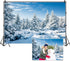 Renaiss 7x5ft Winter Snow Scene Backdrop, Snowy Pine Trees Photography Background for Christmas Decor