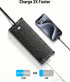 LeZone 4800J, 10Ft 12 2 2 20W Surge Protector Power Strip Long Extension Cord Flat Plug, Outlets USB C USB Ports, Wall